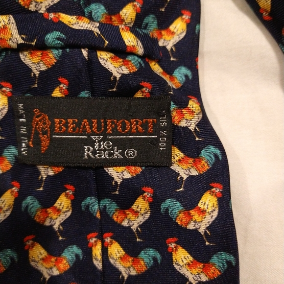 NWOT Rooster 100% Silk Tie - Picture 4 of 4